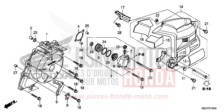 COUVERCLE DE GENERATEUR C.A. de VFR1200X "Crosstourer" Méca PEARL GLARE WHITE (NHB53B) de 2015